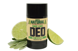 Aluminum Free, Chemical Free Sage Lime Scented Natural Deodorant